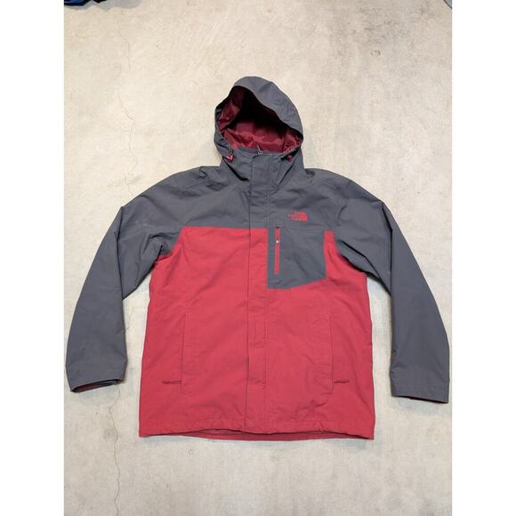 The North Face Atlas Triclimate Jacket Mens L Red Gray Hooded Fleece Liner